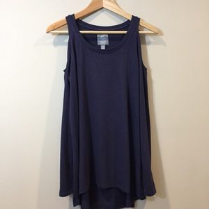 3/$15! Aerie Navy Blue Just Add Leggings Tunic Top Size Medium Cold Shoulder